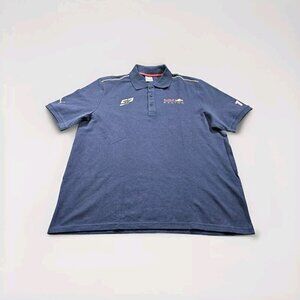 Puma Red Bull Racing T Shirt Mens XL Navy Blue Polo Sergio Perez F1 SP11 Logo